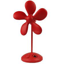 Ventilateur ADDEX HOME Soft fan en PU Silencieuse à 2 vitesses 36cm Adaptateur 4.5V AC inclus Rouge