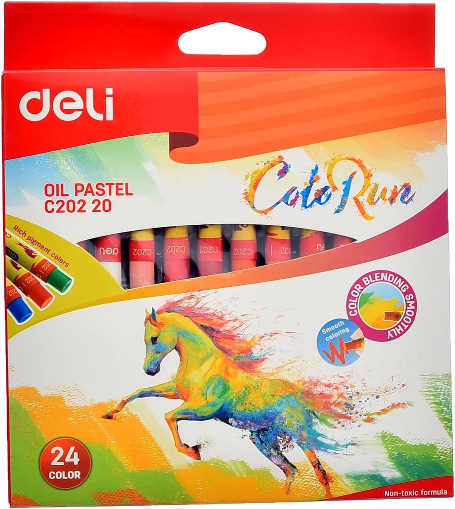 Crayons De Couleur En Cire DELI Patrol Boite De 24 Mini