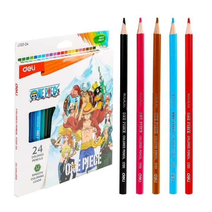 Crayons De Couleur DELI One Piece Boite De 24