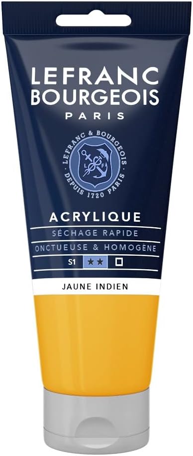 Tube Peinture Acrylique Fine LEFRANC BOURGEOIS 80ml Jaune Indien
