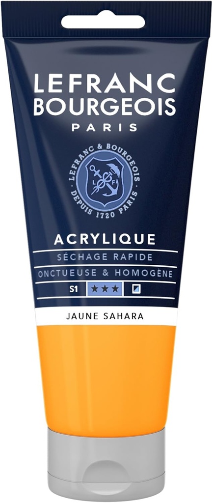 Tube Peinture Acrylique Fine LEFRANC BOURGEOIS 80ml Jaune Sahara