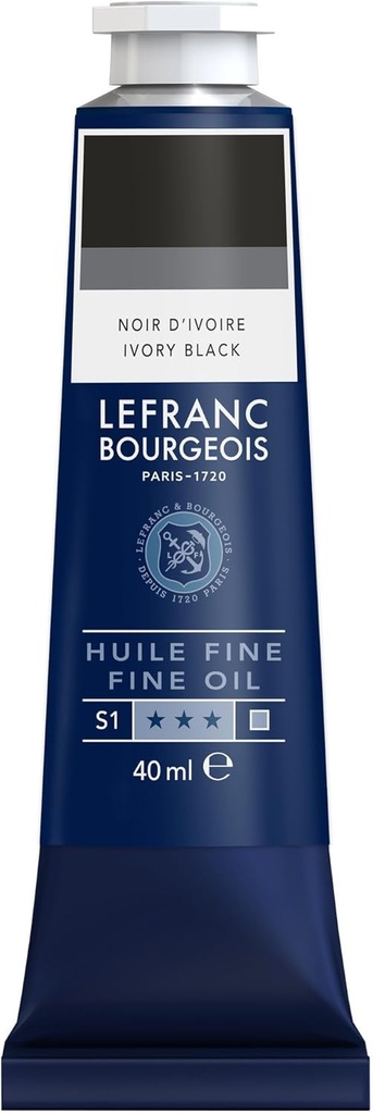 Tube Peinture à L'huile Fine LEFRANC BOURGEOIS 40ml Noir D'ivoire
