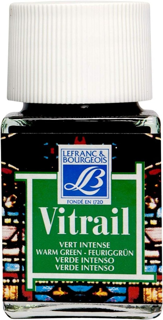 Flacon De Peinture LEFRANC BOURGEOIS Vitrail 50ml Vert Intense