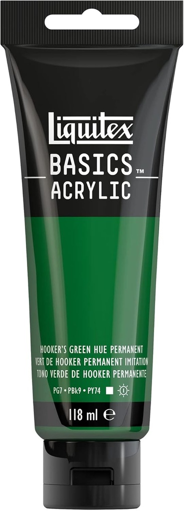Tube Peinture Acrylique LIQUITEX Basics 118ml Vert De Hooker Permanant Imitation