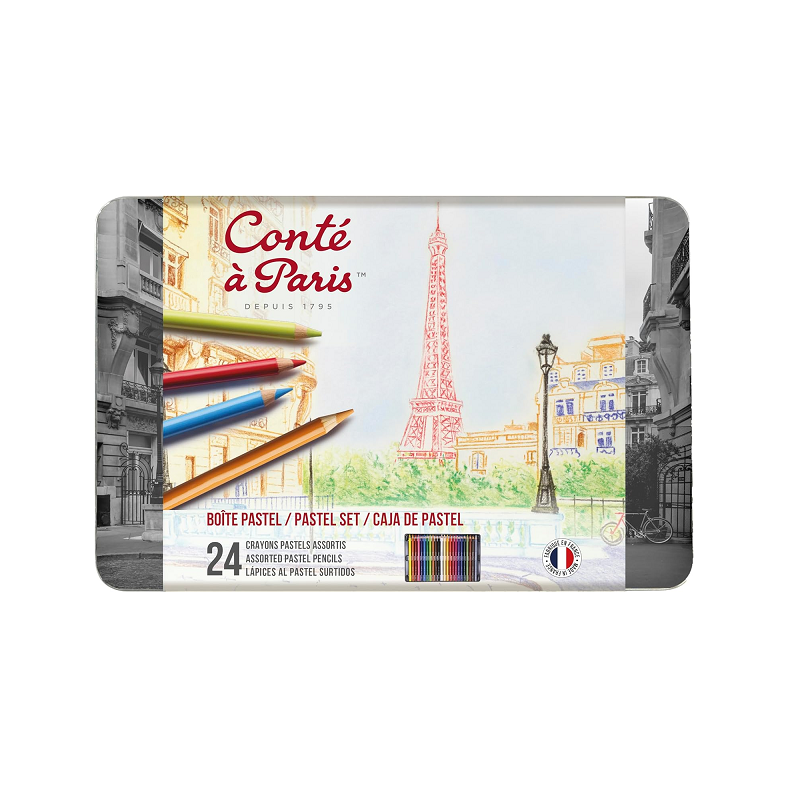 Crayons De Couleur Pastel Conté À Paris Pastel Boite Métallique De 24