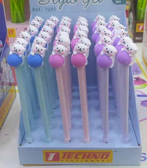 Stylo Gel TECHNO Fantaisie Cat 0.5mm Multi-couleurs