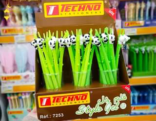 Stylo Gel TECHNO Fantaisie Panda 0.5mm Multi-couleurs