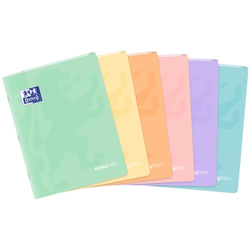 Cahier OXFORD Easybook Pastel Agrafes 96 pages 90G Séyès 17x322 Assorti