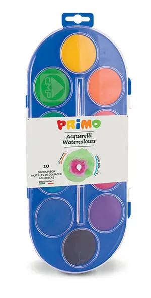 Peinture Aquarel PRIMO 10 Couleur Pastel Jumbo 44mm avec Pinceau
