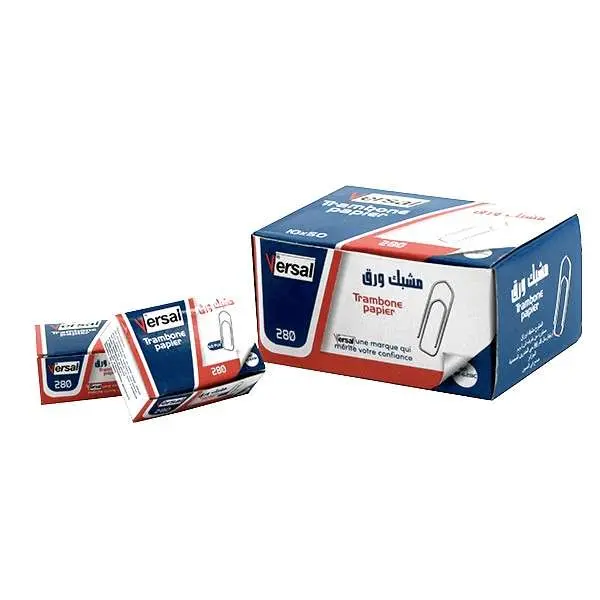 Boite de 50 Trombones VERSAL 28mm Chromé