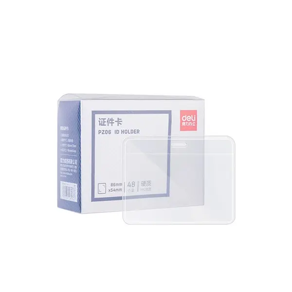 Porte Badge Deli Horizontal 54x86mm en Pvc Transparent 