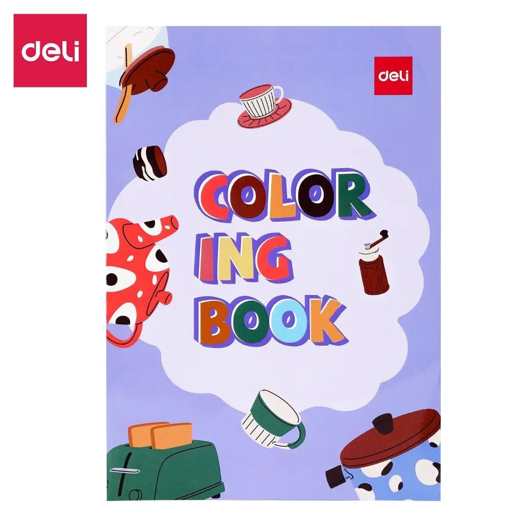 Cahier de Coloriage DELI A4 12 Pages Des Tasses
