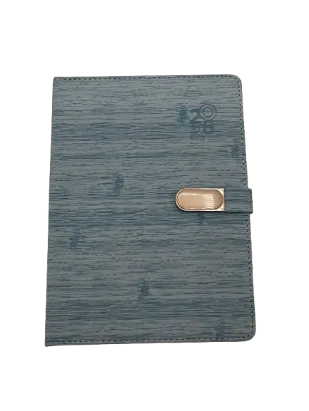 Agenda Journalier SAMBRA A5 2026 Granulée Effet Froissé Fermeture à Bouton Bleu Clair 2725-BLC