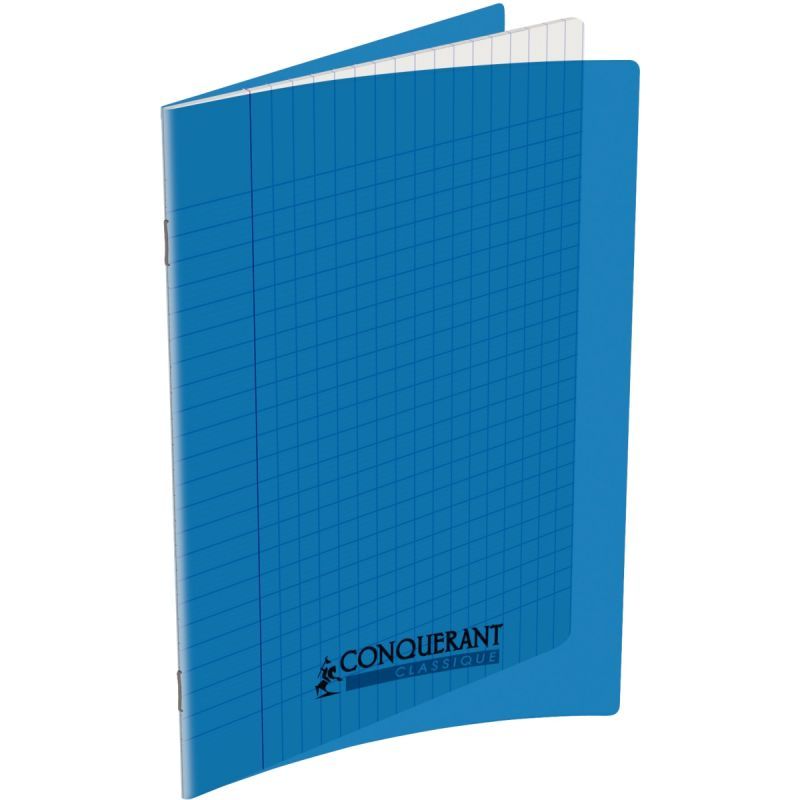 Cahier Piqué CONQUERANT 17x22cm 90g Séyès Couverture En PP 60 Pages Bleu
