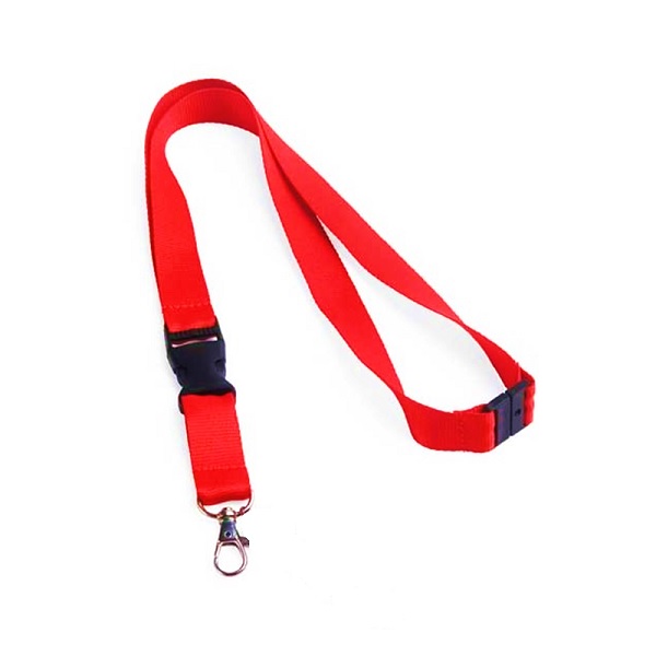 Cordon Pour Porte Badge 10mm Rouge  en Polyester avec Sécurité