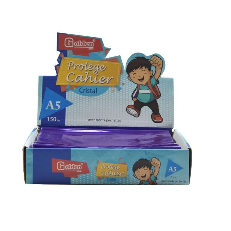 Protège Cahier GOLDEN Cristal A5 PF Violet