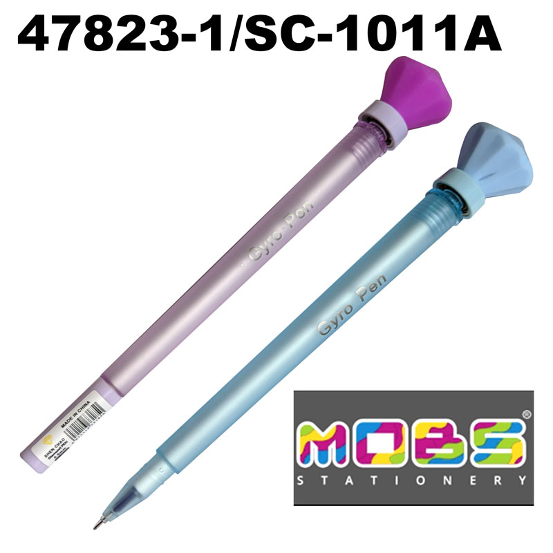 Stylo Fantaisie MOBS Gyro en plastique, tête forme diamant, 0.5mm Bleu