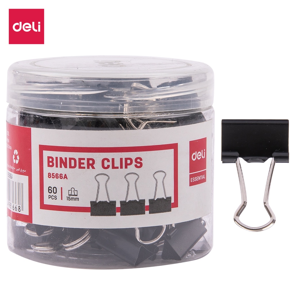 Binder Clips DELI 15mm Boite de 60 Pièces Noir