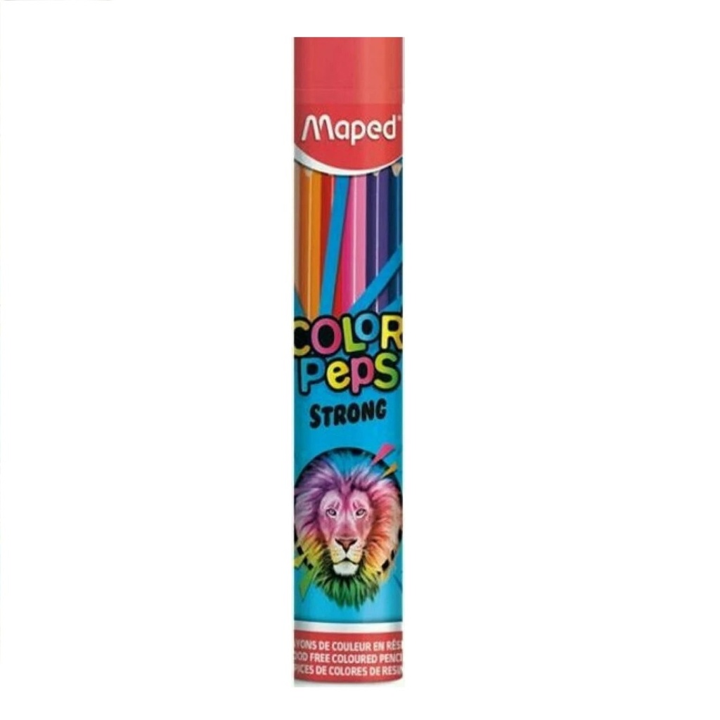 Crayons De Couleur MAPED Strong Boite En Tube Métallique De 12
