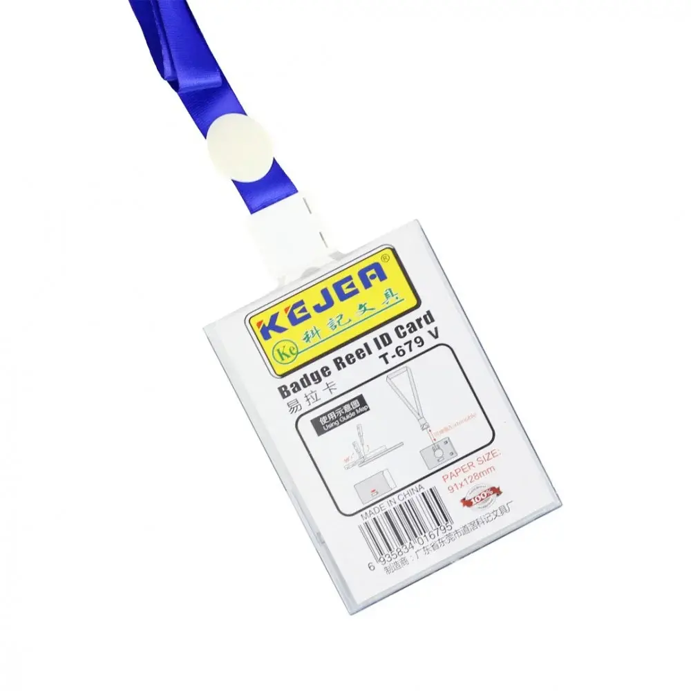 Porte Badge KEJEA Vertical 91x128mm en Plastique avec Chaînette