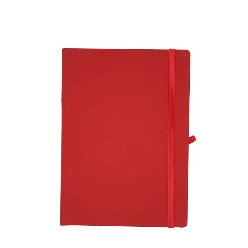 Notebook B5 200 pages Couverture PU à Fermeture élastique avec Boucle pour stylo Rouge