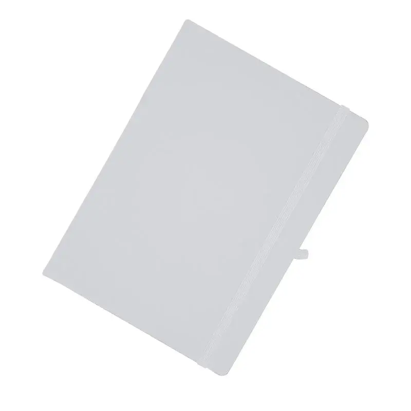 Notebook B5 200 pages Couverture PU à Fermeture élastique avec Boucle pour stylo Blanc