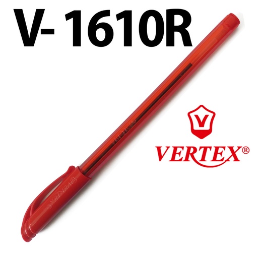 [V-1610R] Stylo à Bille VERTEX Cristex Rouge