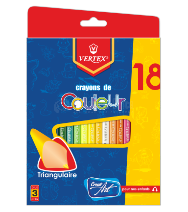 [VS-0411] Crayons De Couleur VERTEX Color MAX Boite De 18