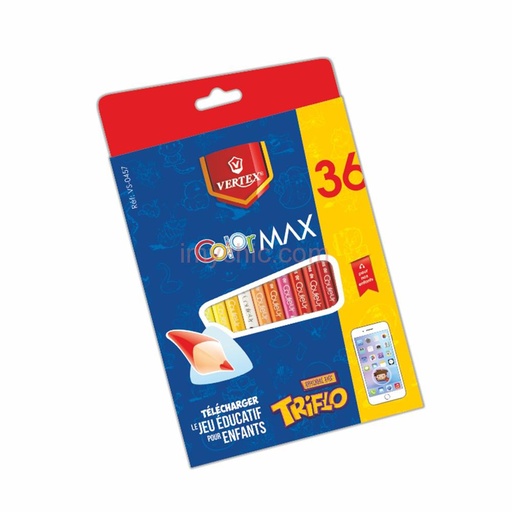 [VS-0457] Crayons De Couleur VERTEX Color Max Boite De 36