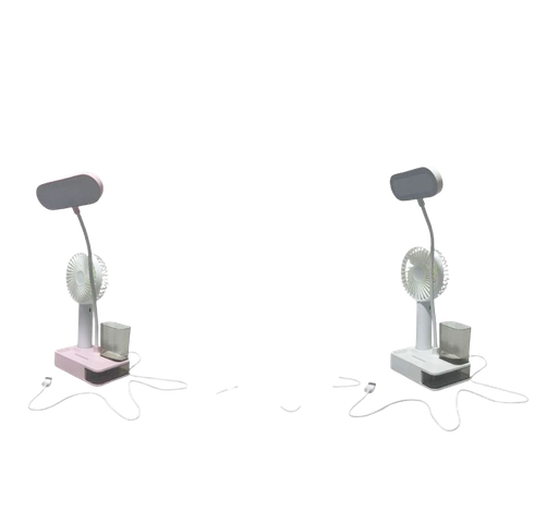 [23017] Lampe De Bureau LED GOLDEN Avec Ventilateur Blanc