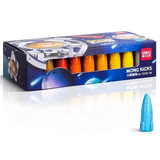 [72109-36] Crayons De Couleur En Cire DELI Space Finder Boite De 36
