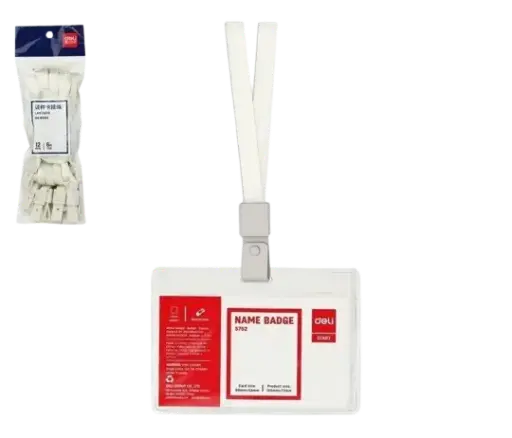 [8352WH] Cordon Pour Badge DELI 1cm Blanc