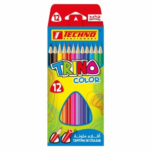 [5295] Crayons De Couleur TECHNO Trino Boite De 12