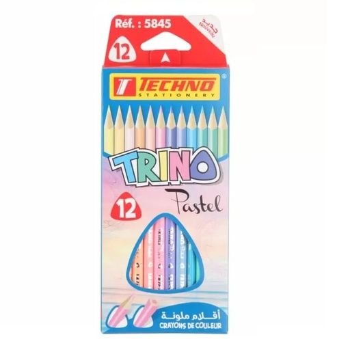 [5845] Crayons De Couleur TECHNO Trino Pastel Boite De 12