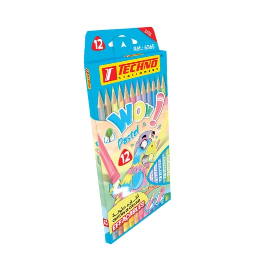 [6565] Crayons De Couleur TECHNO Wow Pastel Boite De 12
