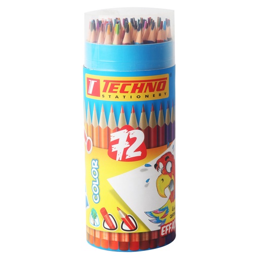 [6569] Crayons De Couleur TECHNO Wow Effaçable Boite En Tube De 72