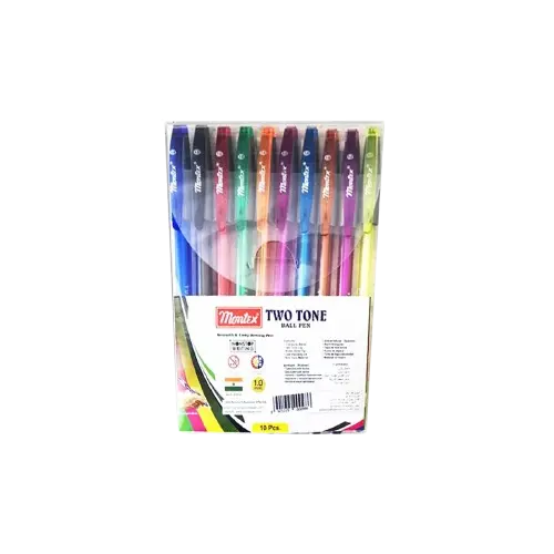 [TTG-10] Pochette De 10 Stylos à Bille MONTEX Two-Tone Couleurs Associes