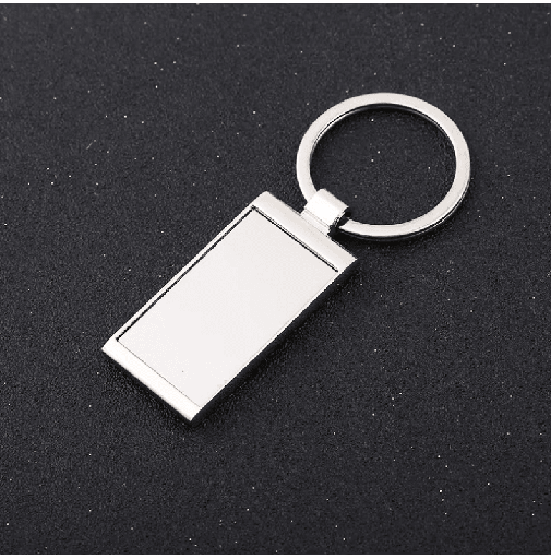 [566-CARRE] Porte Clé En Acier Carré Chromé