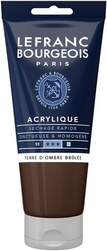 [300356] Tube Peinture Acrylique Fine LEFRANC BOURGEOIS 80ml Terre D'ombre Brûlée