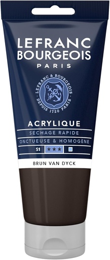 [300462] Tube Peinture Acrylique Fine LEFRANC BOURGEOIS 80ml Van Dyck Brun