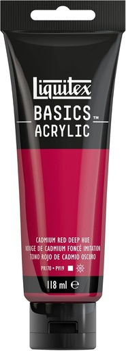 [8870023] Tube Peinture Acrylique LIQUITEX Basics 118ml Rouge De Cadmium Foncé Imitation