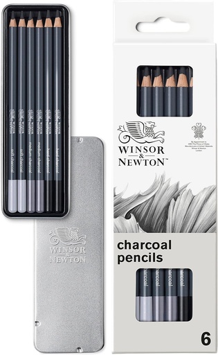 [0490025] Boite de 6 Crayons  FUSAIN WINSOR & NEWTON