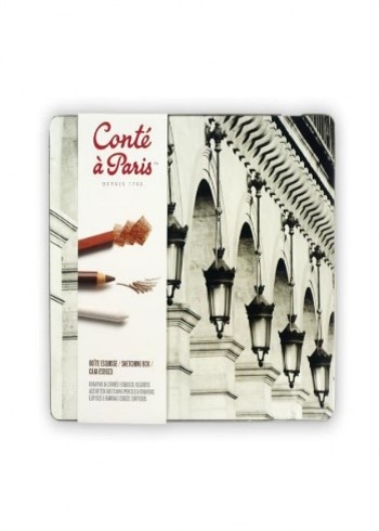 [2185] Boite En Métal De 06 crayons Carrés Esquisse Assortis conté à paris