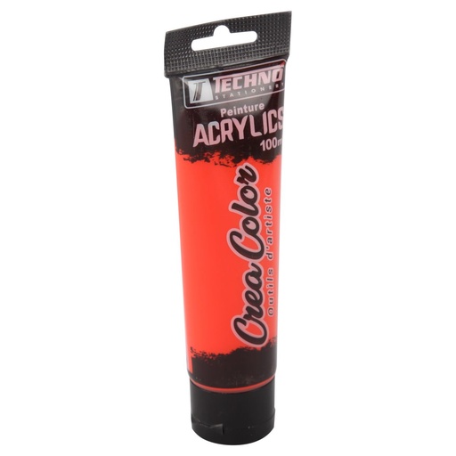 [5684] Tube Peinture Acrylique TECHNO 100ml Rouge Vermillon