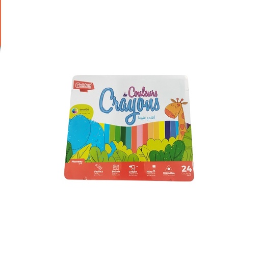 [37217] Crayons De Couleur GOLDEN Jungle Boite Métallique De 24