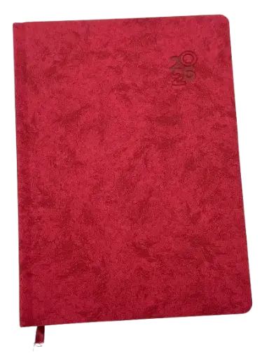 [AG2723-RG] Agenda Journalier SAMBRA A5 2026 Granulée / Effet Froissé Rouge 2723-RG  