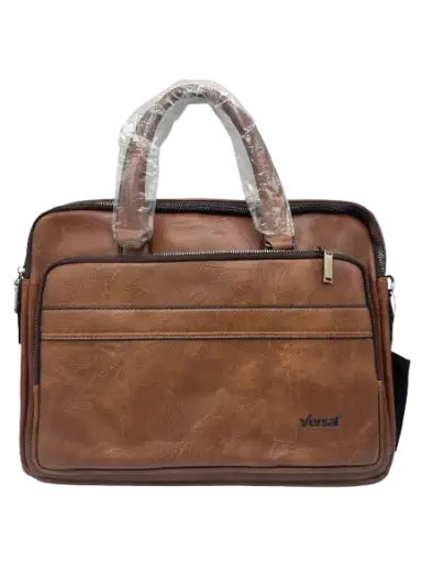 [6675-3/MF] Cartable Versal 6675-3 en Cuir Marron Foncée