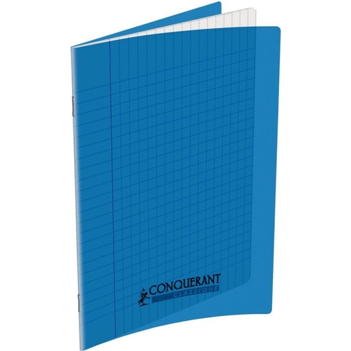 [100100752] Cahier Piqué CONQUERANT 17x22cm 90g Séyès Couverture En PP 60 Pages Bleu