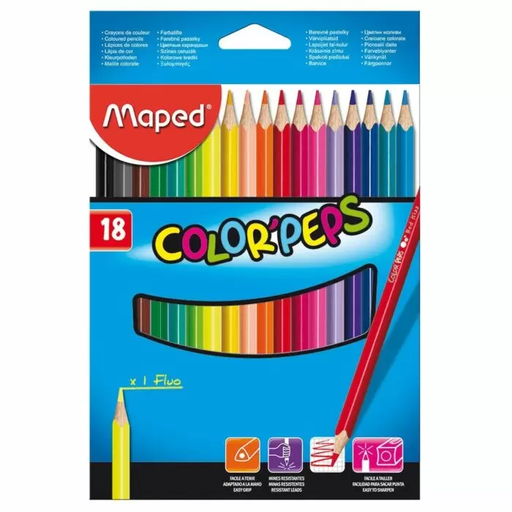 [183218] Crayons De Couleur MAPED Color'Peps Boite De 18