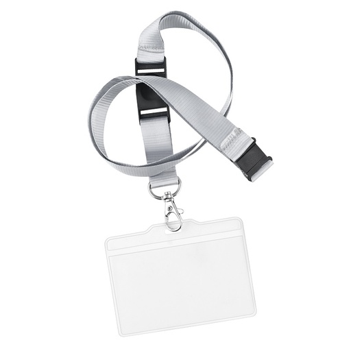 [21-01 1CM/WH] Cordon Pour Badge 10mm Avec Sécurité Blanc